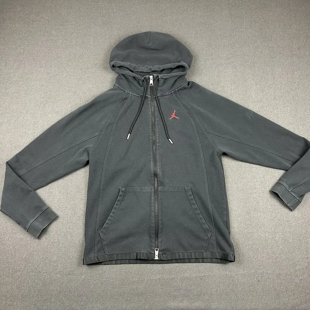Jordan Essentials Jacket Mens Small Full Zip Warm Up Black‎ Hoodie DJ0886-010